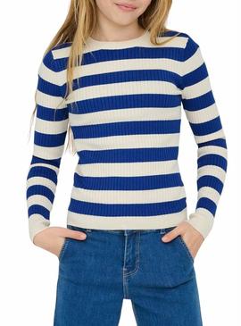 Top Only Kogkarol listrado azul e branco para menina