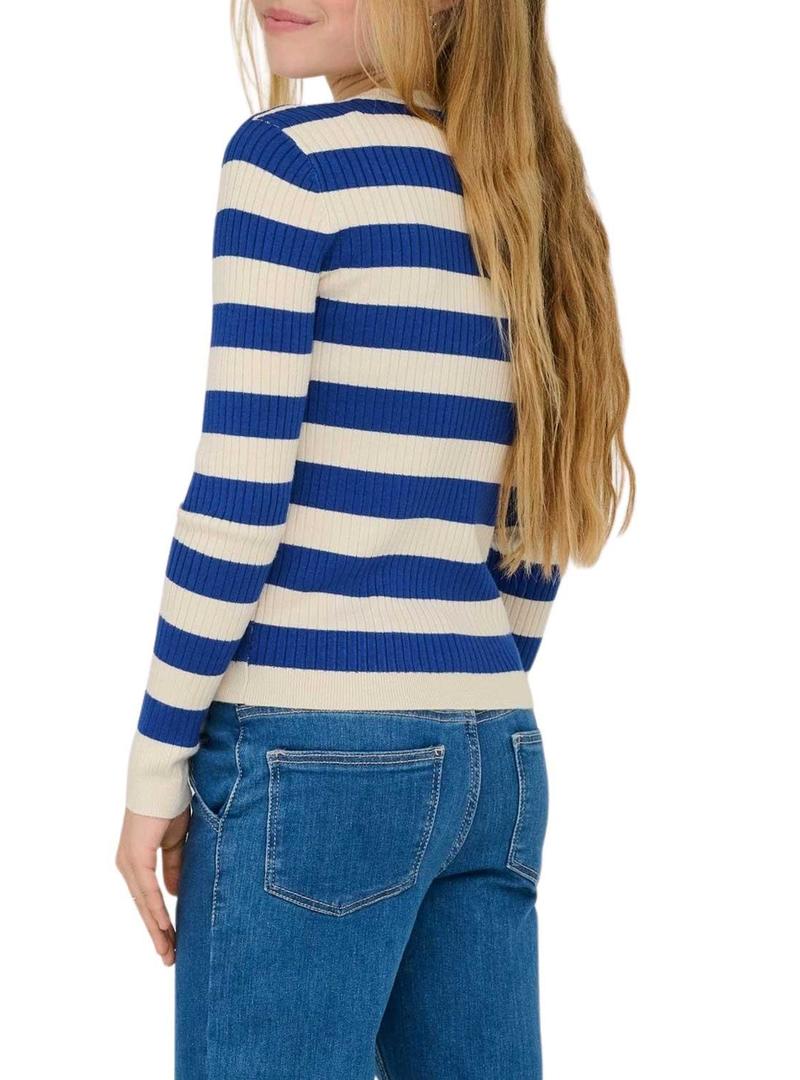 Top Only Kogkarol listrado azul e branco para menina