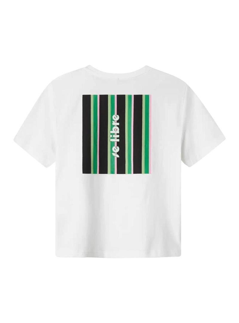 Camiseta Name It Falaura Regular branco verde criança