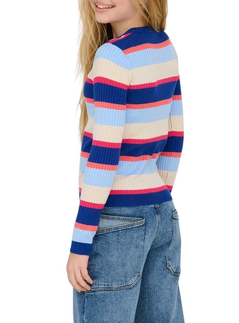 Top Only Kids Kogkarol Listras Multicolor para menina