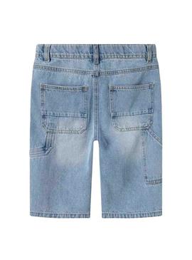  Bermudas Name It Ryan em jeans azul para crianças.