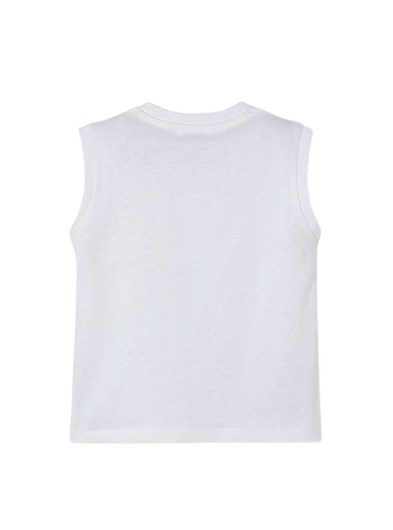 Camiseta Mayoral Regata branca de alças para menino.