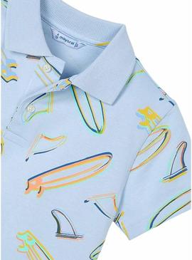 Polo Mayoral estampado para surf infantil céu  .