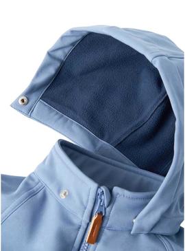  Corta-vento Name It Alfa Softshell azul para crianças.