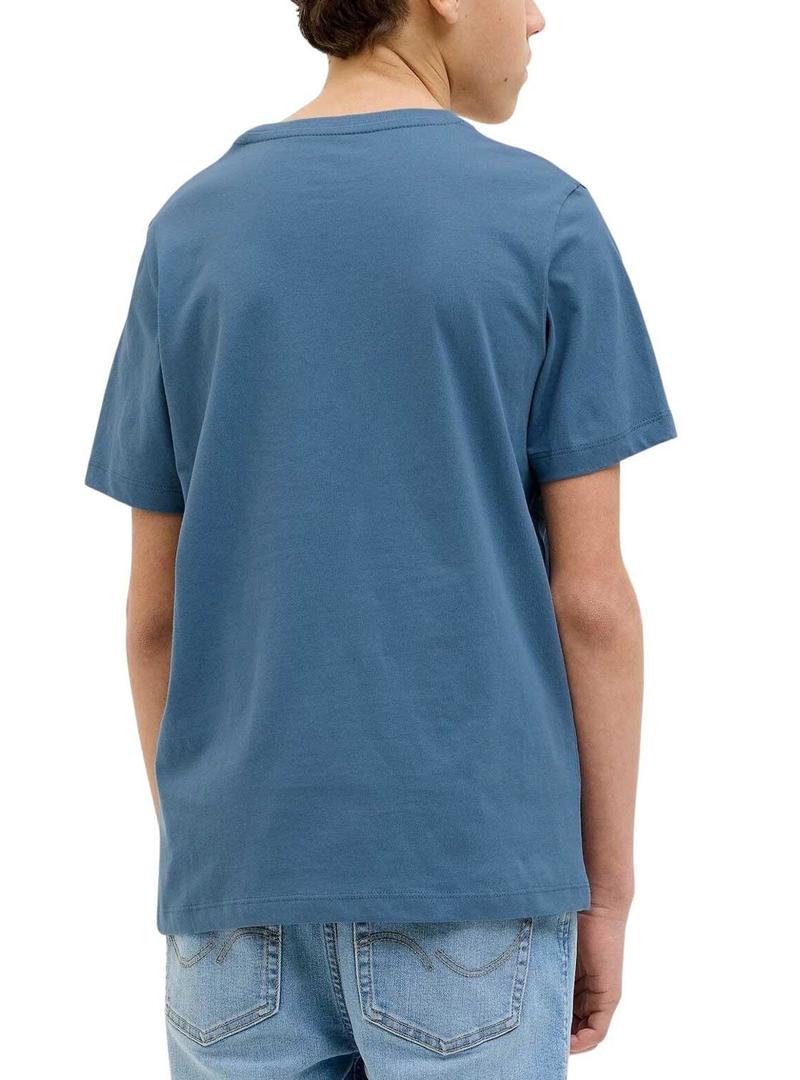 Camiseta Jack and Jones Hawaii Shape azul criança