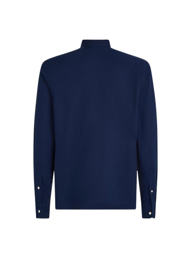 Camisa Tommy Hilfiger Flex Dobby azul para homem.