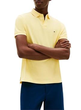 Camisa polo Tommy Hilfiger 1985 amarela para homem.