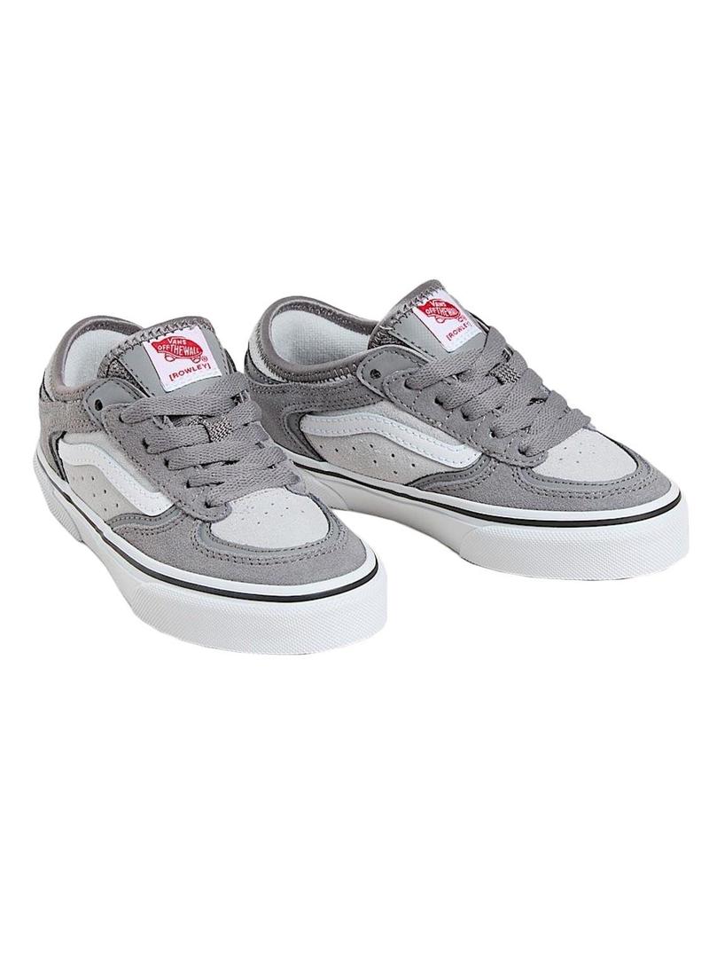 Tênis Vans Rowley Classic cinza para meninos e meninas