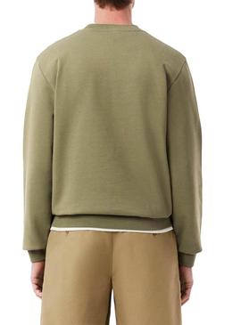 Moletom Lacoste verde com logo para homem.