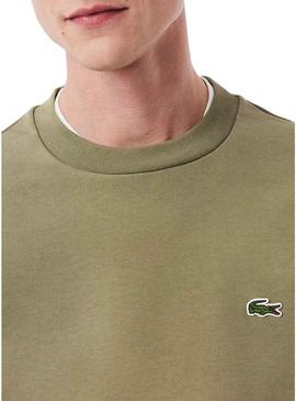 Moletom Lacoste verde com logo para homem.