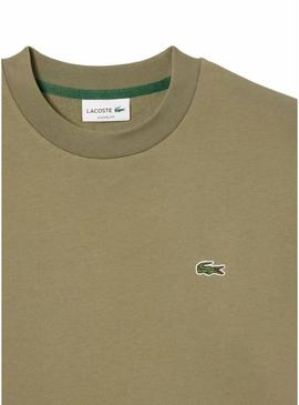 Moletom Lacoste verde com logo para homem.