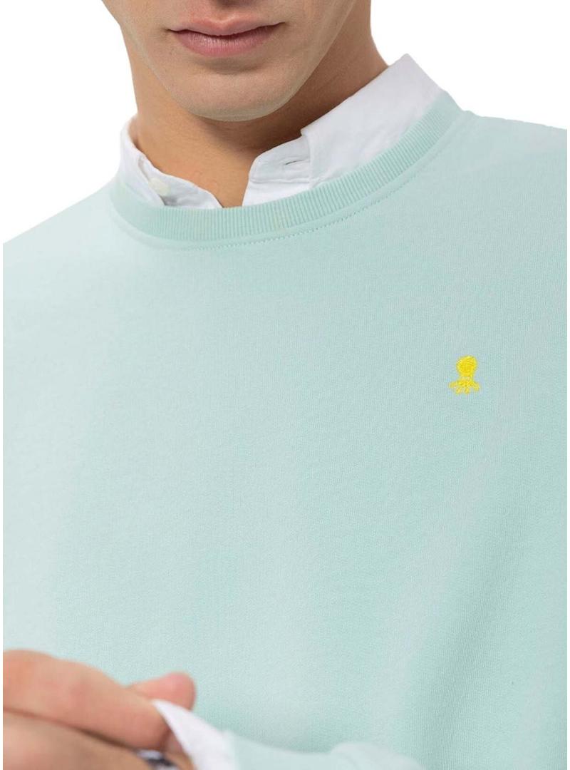 Moletom El Pulpo básico azul turquesa para homem.