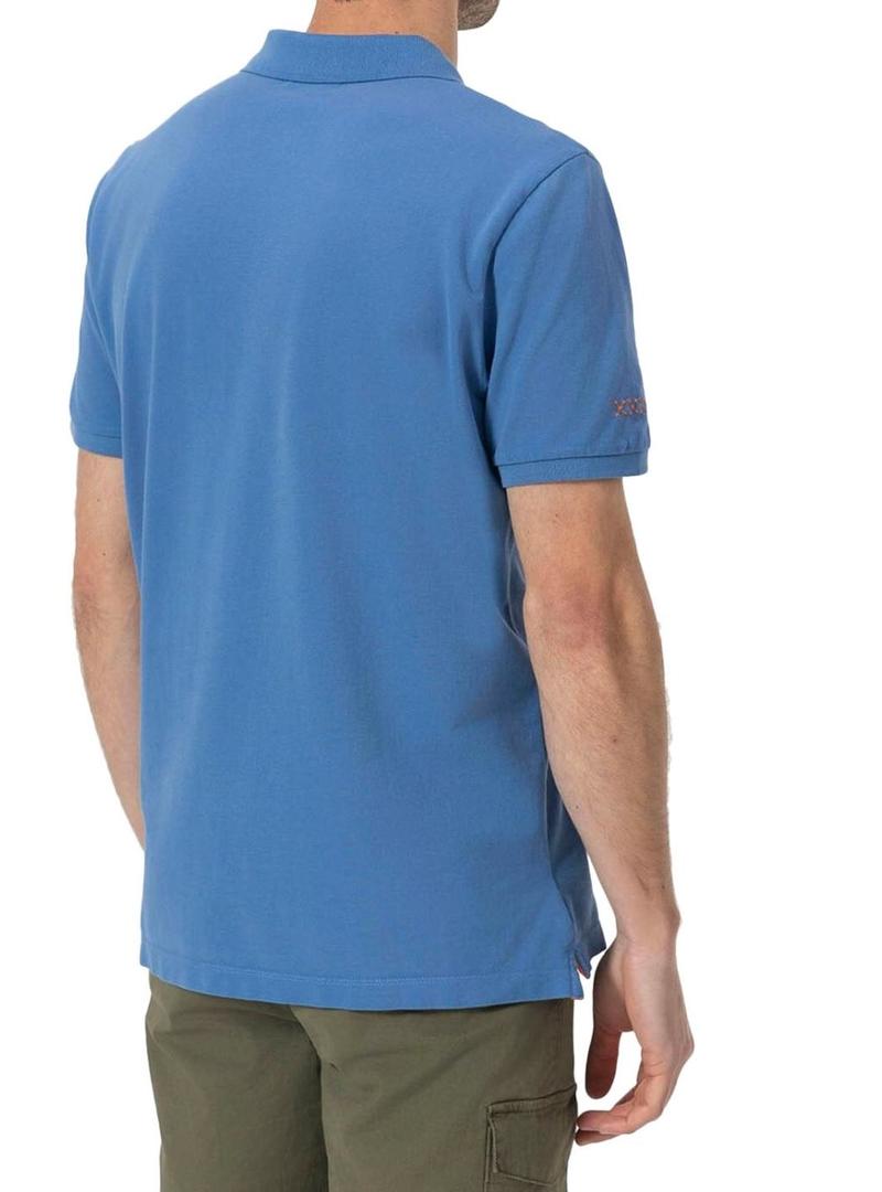 Polo El Pulpo básico azul para homem