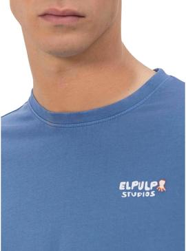 Camiseta El Pulpo Enjoy azul para homem.