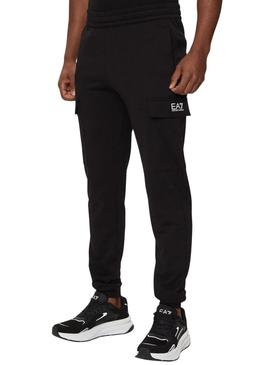 Calças Cargo Emporio Armani EA7 preto para homem.