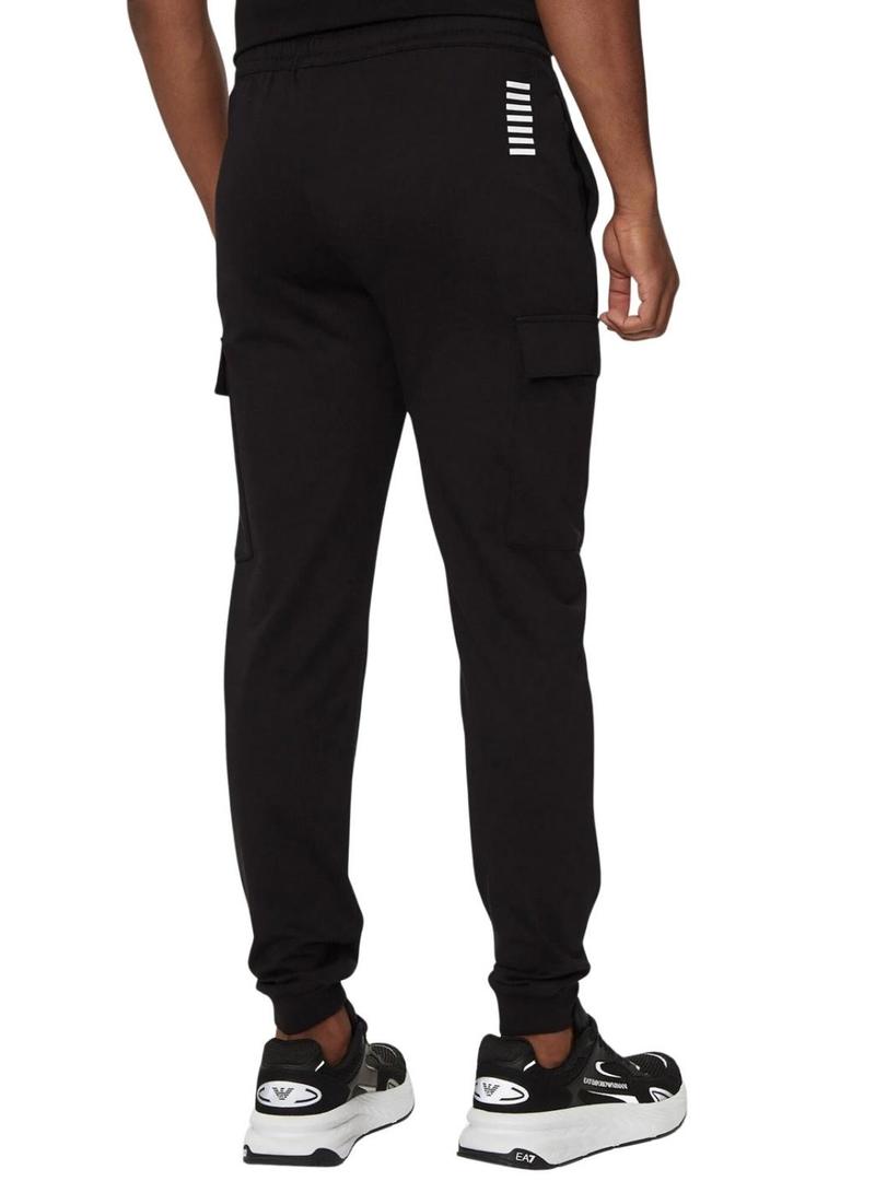 Calças Cargo Emporio Armani EA7 preto para homem.