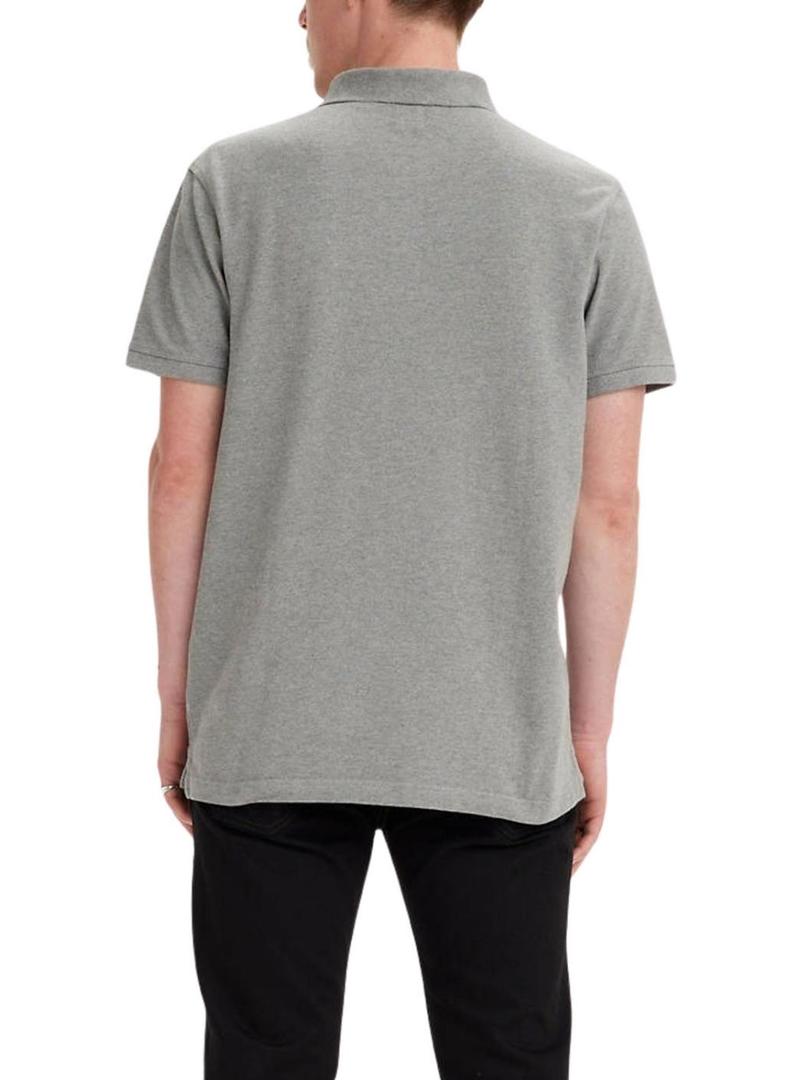 Camisa Polo Levi's Housemark cinza para homem.