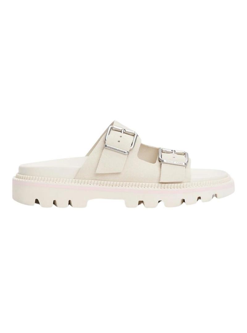 Sandálias Tommy Jeans Double Strap branco para mulher.