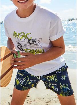 Calção bermuda Mayoral estampado marítimo da  para menino