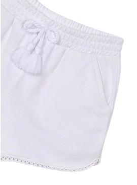 Short Mayoral desportivo básico branco para menina.