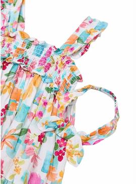 Vestido Mayoral estampado com tiara para menina.
