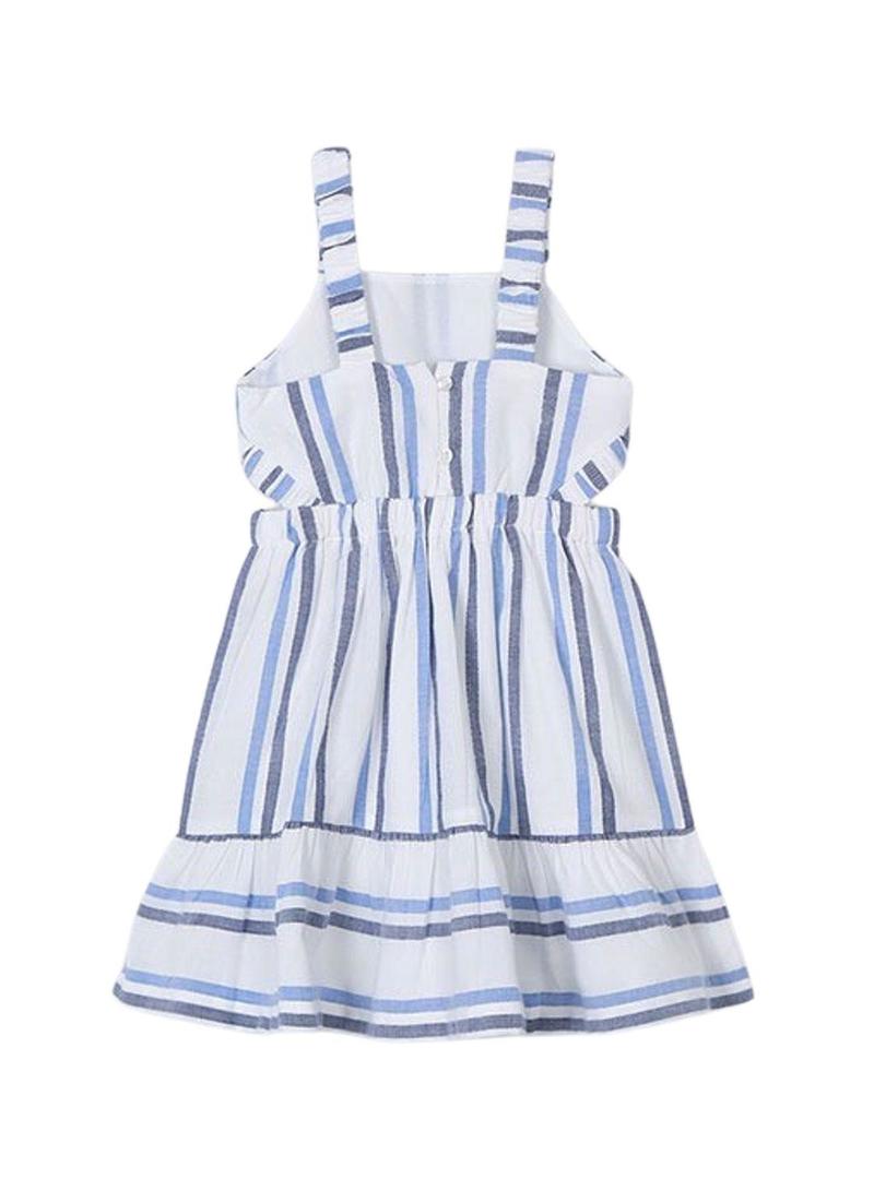 Vestido Mayoral listrado azul para menina
