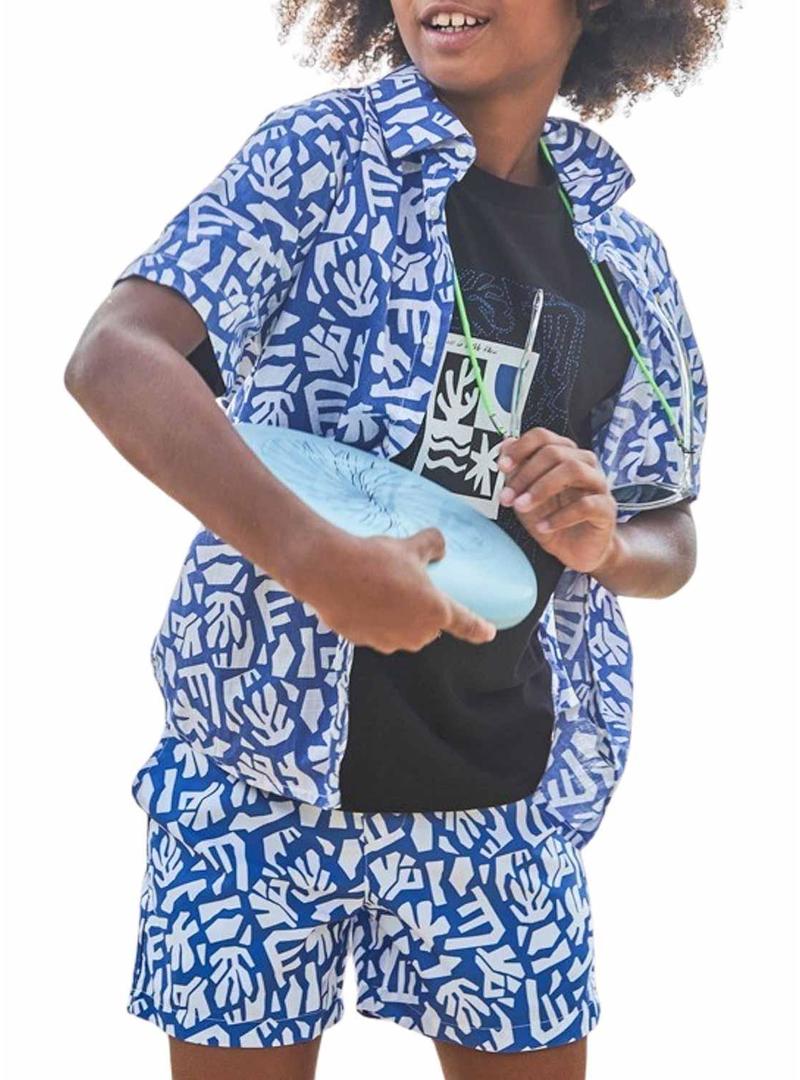 Calção Mayoral de banho estampado azul da  para menino.