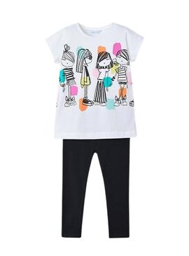 Conjunto Mayoral legging e camiseta estampado menina
