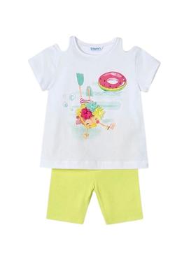  Set Mayoral leggings e camiseta com aberturas para meninas da Mayoral.