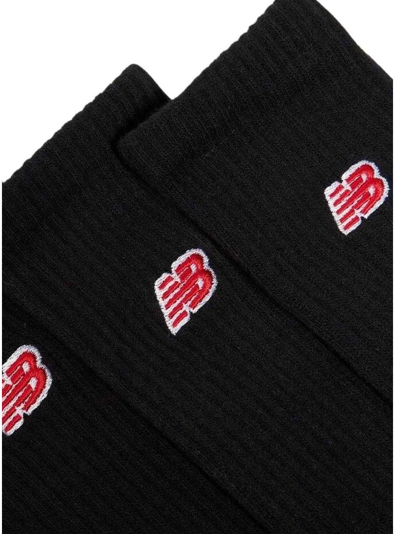 Meias New Balance com logo preto para crianças.
