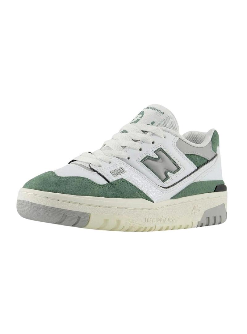 Sapatilhas New Balance 550 branco verde para crianças