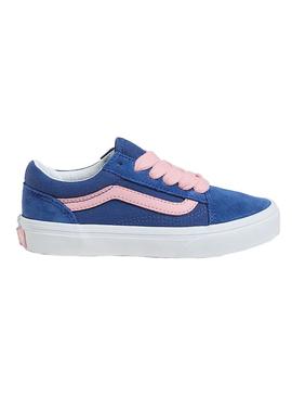 Tênis Vans Old Skool azul e rosa