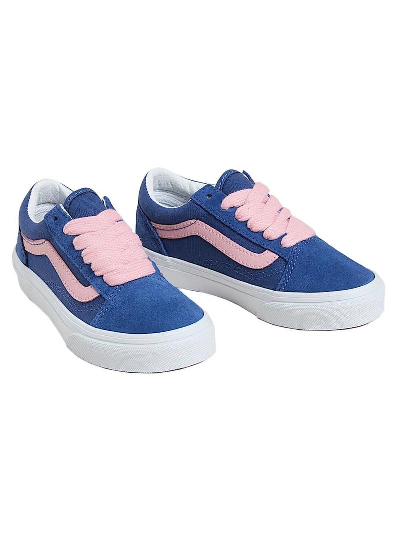 Tênis Vans Old Skool azul e rosa