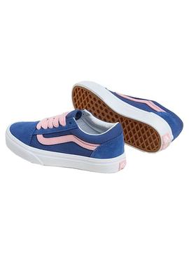 Tênis Vans Old Skool azul e rosa