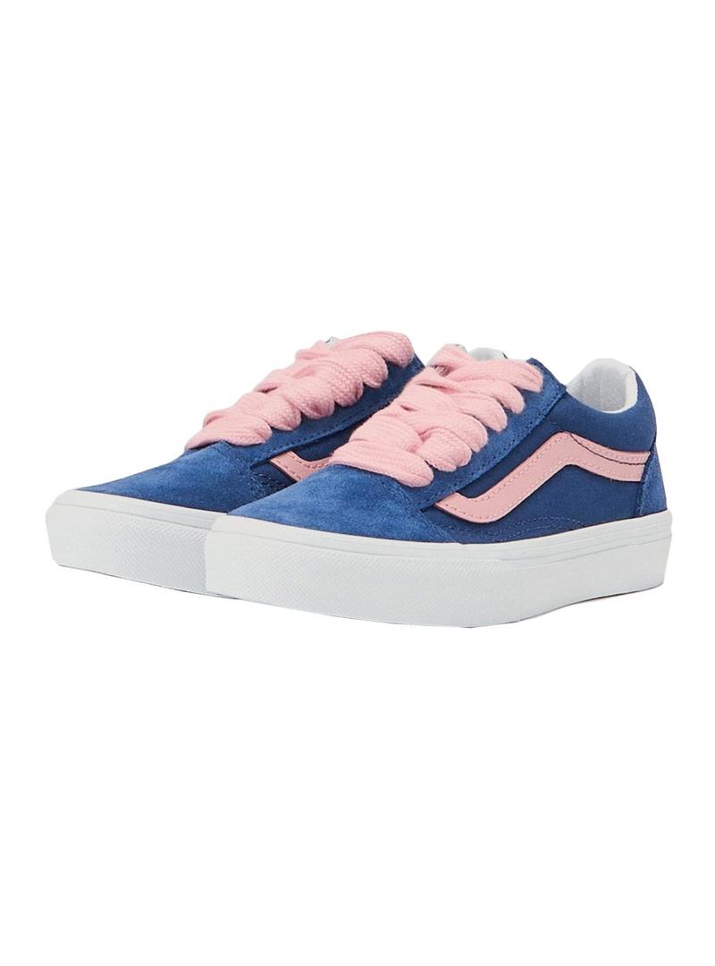Sapatilhas Vans Old Skool azul e rosa para adolescentes