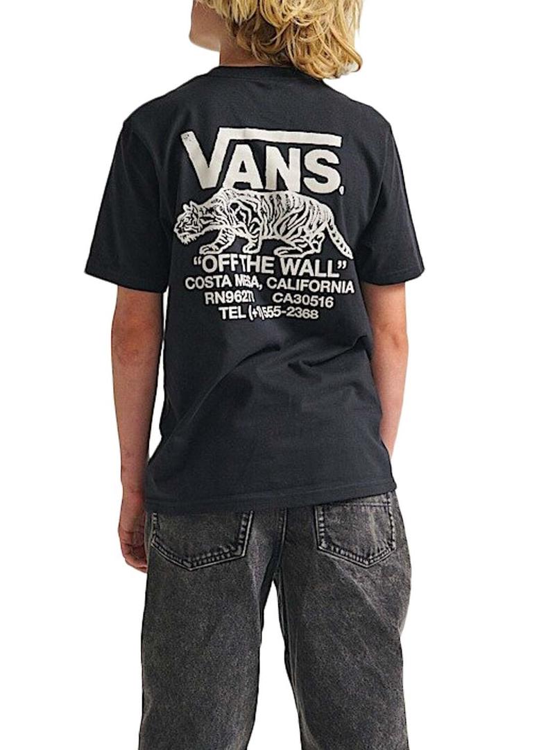 Camisa Vans Sneaky preta para crianças.