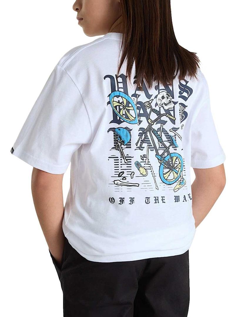 Camiseta Vans Shattered branca para criança.