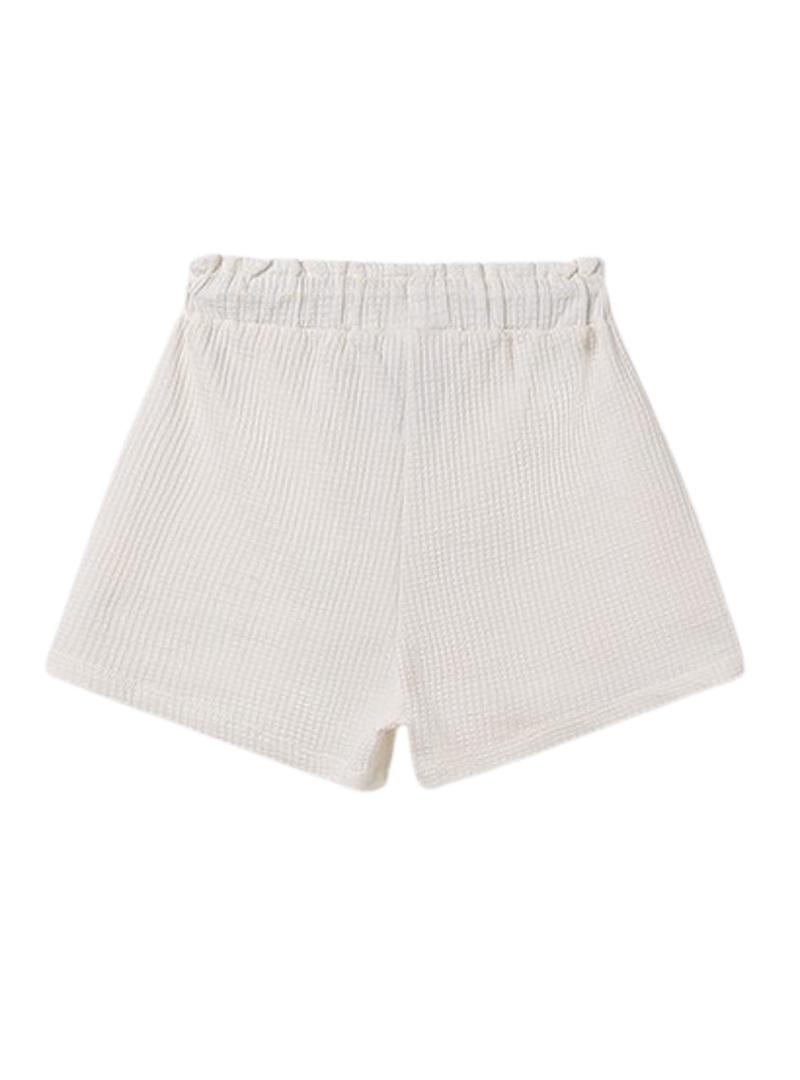 Bermuda  Mayoral de malha bege para menina.