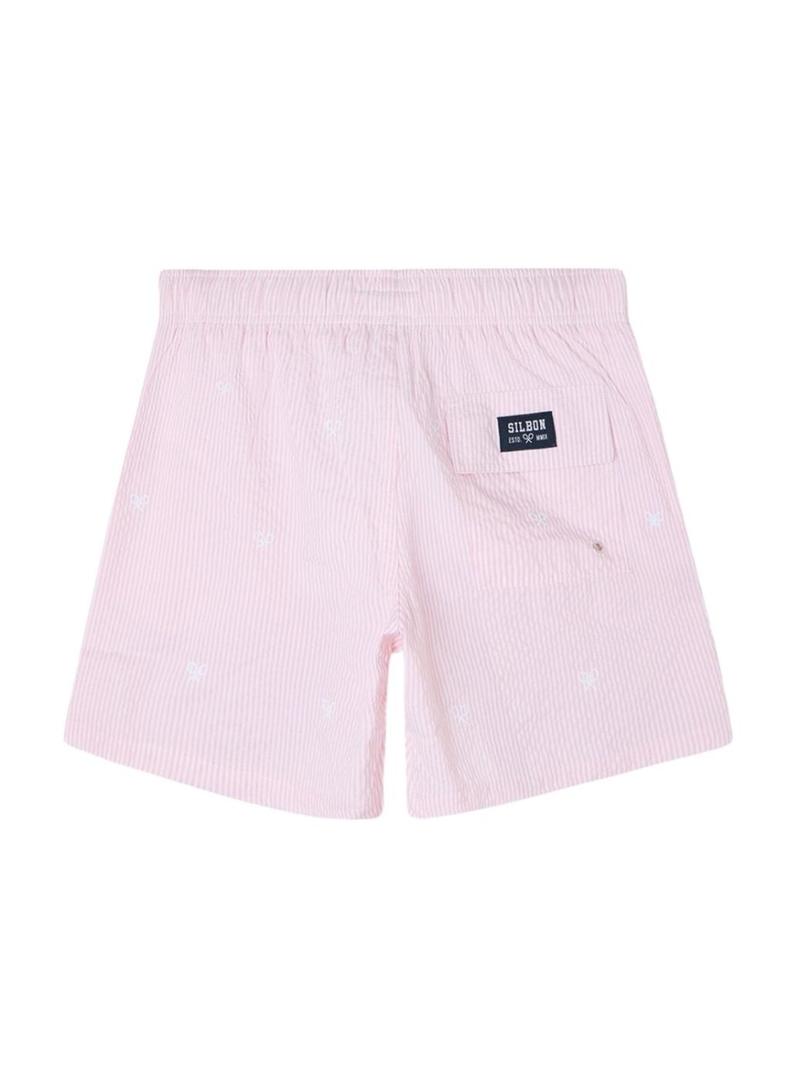  Fato de banho Silbon para homem, riscas cor-de-rosa