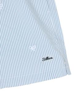 Calção de banho Silbon listrado azul para homem