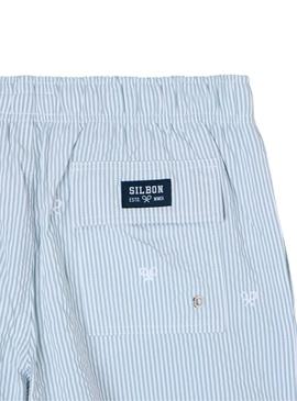 Calção de banho Silbon listrado azul para homem