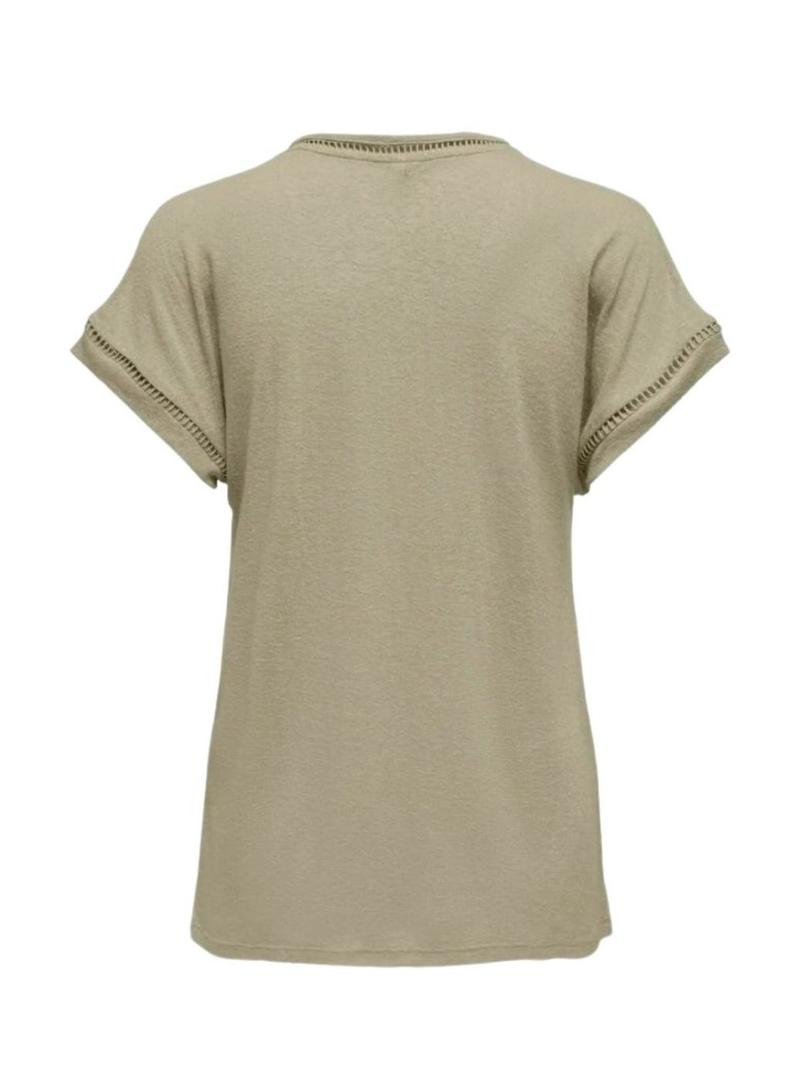 Camiseta Only Penny recortada verde para mulher