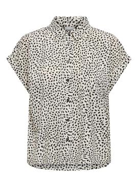Camisa Only Hannover estampada em preto e branco para mulher.
