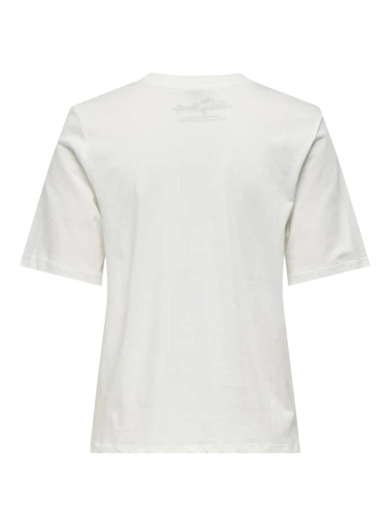 Camiseta Only Rolling Stones branca para mulher.