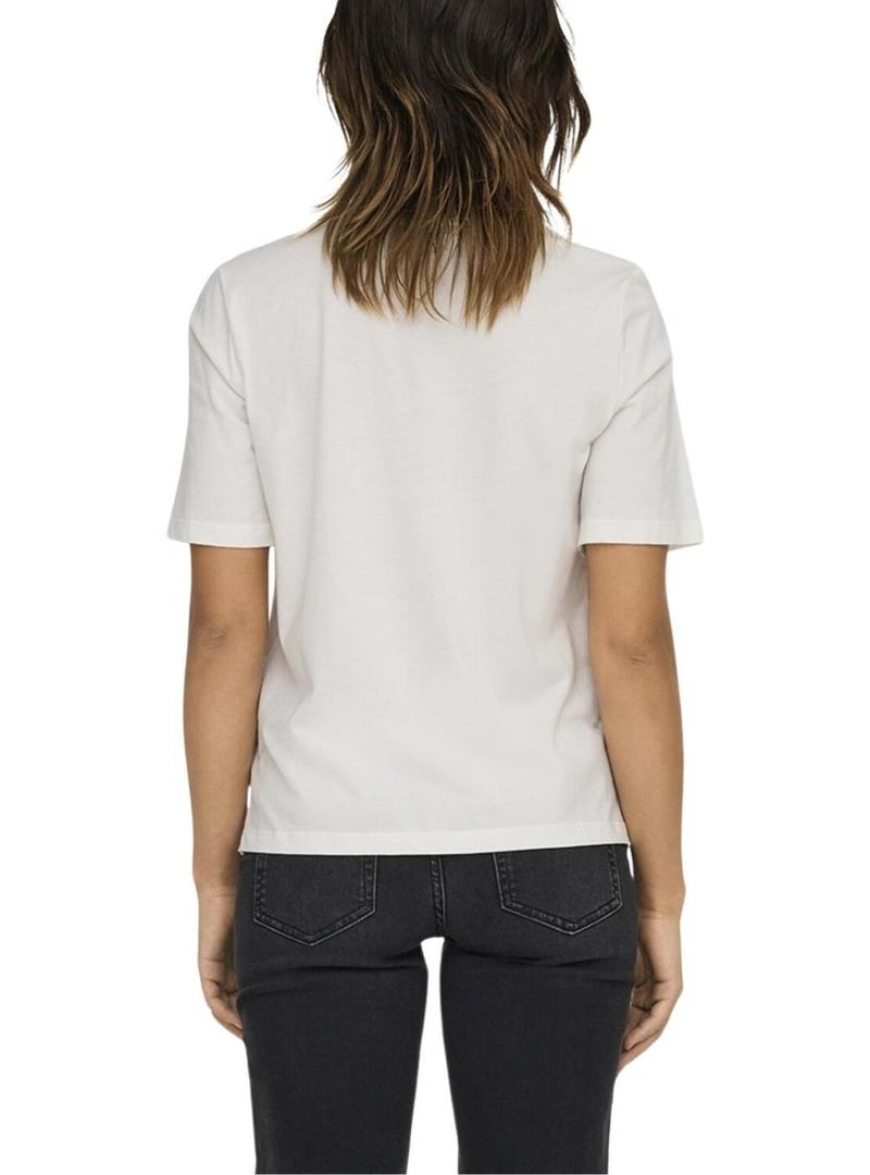 Camiseta Only Rolling Stones American Tour branca para mulher.