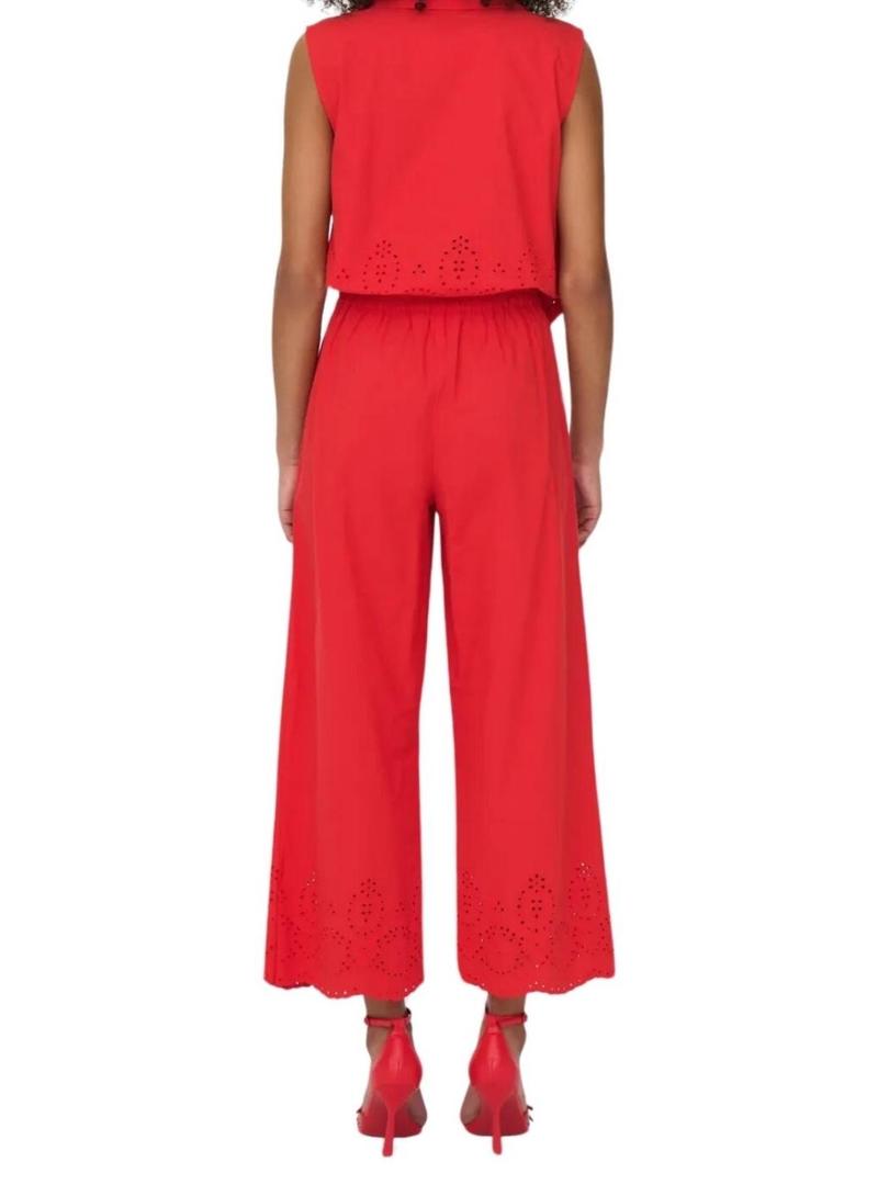 Calças Only Roxanne Culotte vermelhas para mulher
