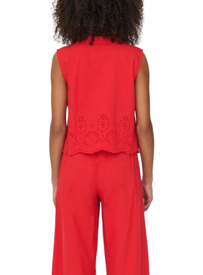 Camisa Only Roxanne Resort vermelha para mulher.