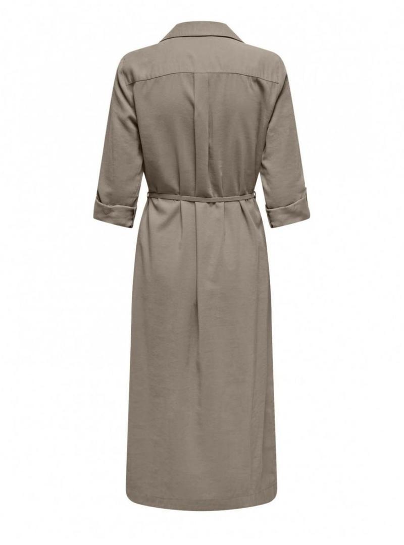 Vestido Only camiseiro  Aris cinza para mulher