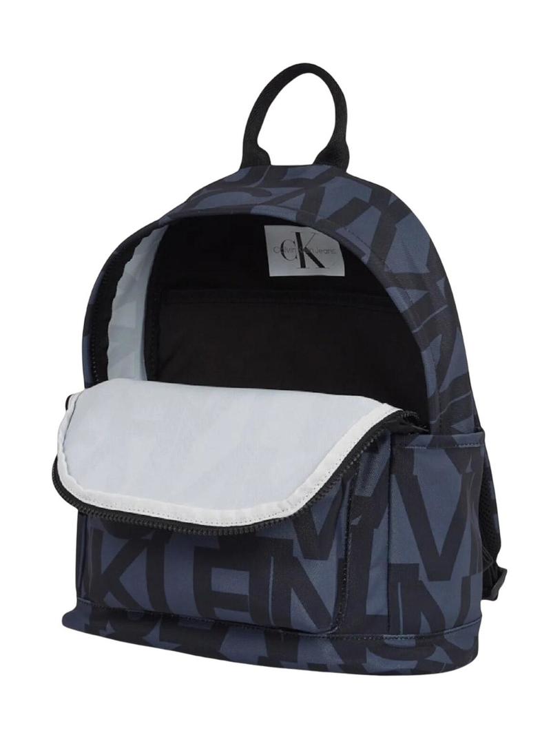 Mochila Calvin Klein Jeans Monólogo azul marinho para menino e menina.