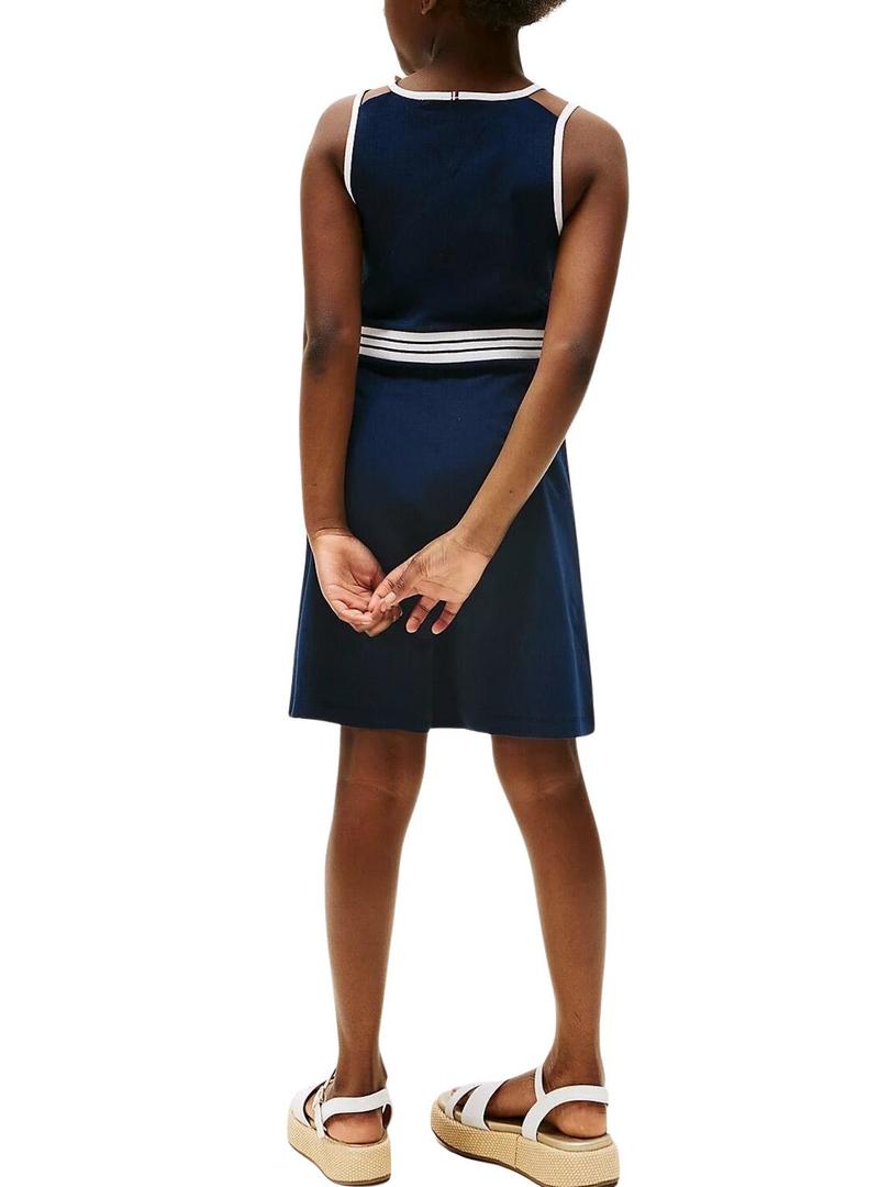 Vestido Tommy Hilfiger Skater azul marinho.